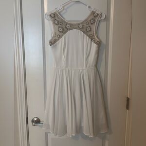 Jodi Kristopher White Dress with Silver Accents
